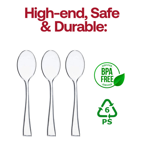 Clear Mini Plastic Disposable Tasting Spoons BPA | The Kaya Collection