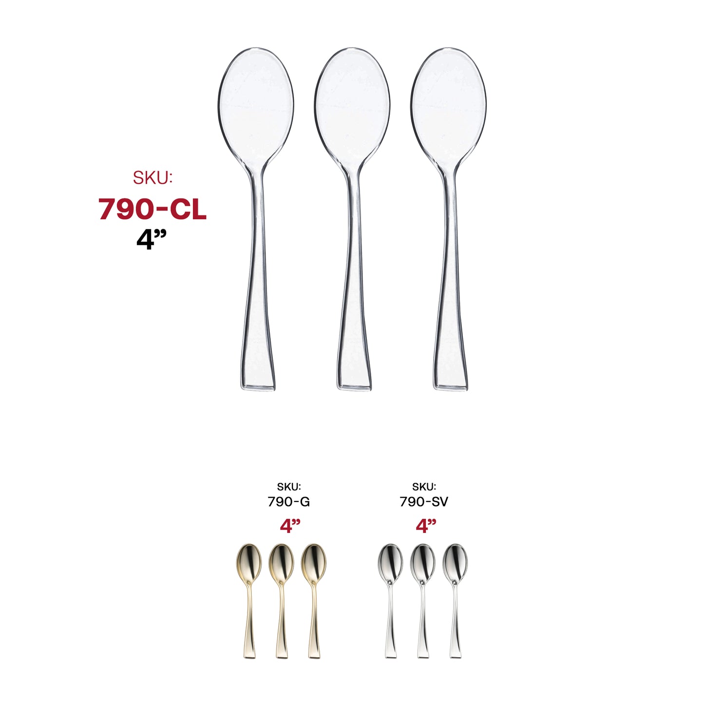 Clear Mini Plastic Disposable Tasting Spoons SKU | The Kaya Collection