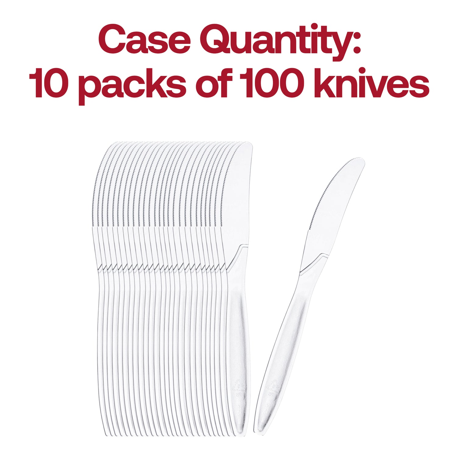 Clear Plastic Disposable Knives Quantity | The Kaya Collection