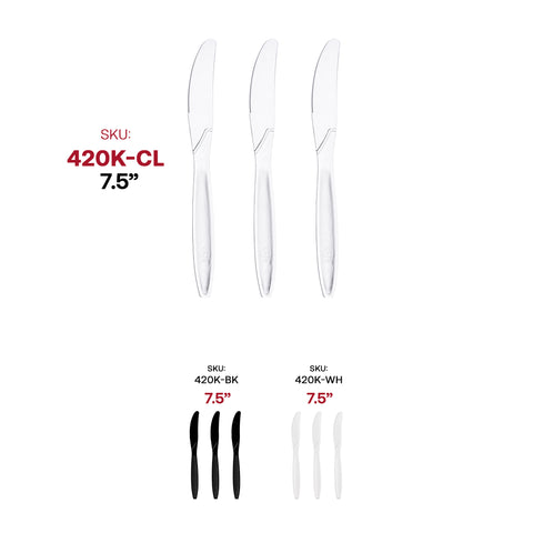 Clear Plastic Disposable Knives SKU | The Kaya Collection