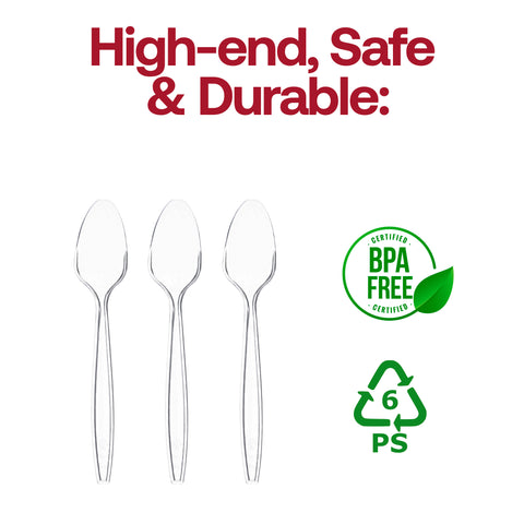 Clear Plastic Disposable Spoons BPA | The Kaya Collection