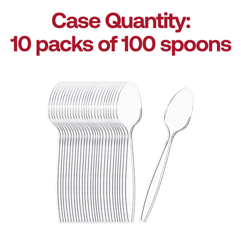 Clear Plastic Disposable Spoons Quantity | The Kaya Collection