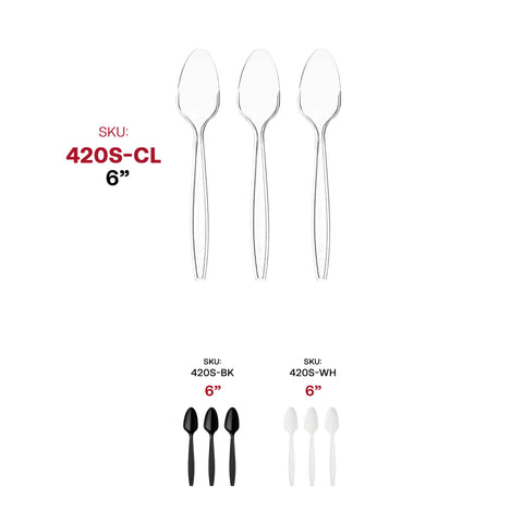 Clear Plastic Disposable Spoons SKU | The Kaya Collection