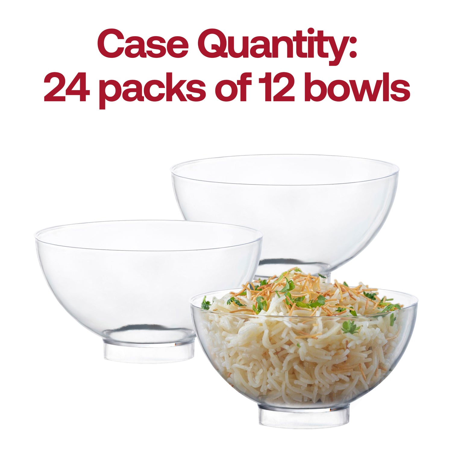 Clear Round Disposable Plastic Mini Bowls (2.65 oz.) Quantity | The Kaya Collection