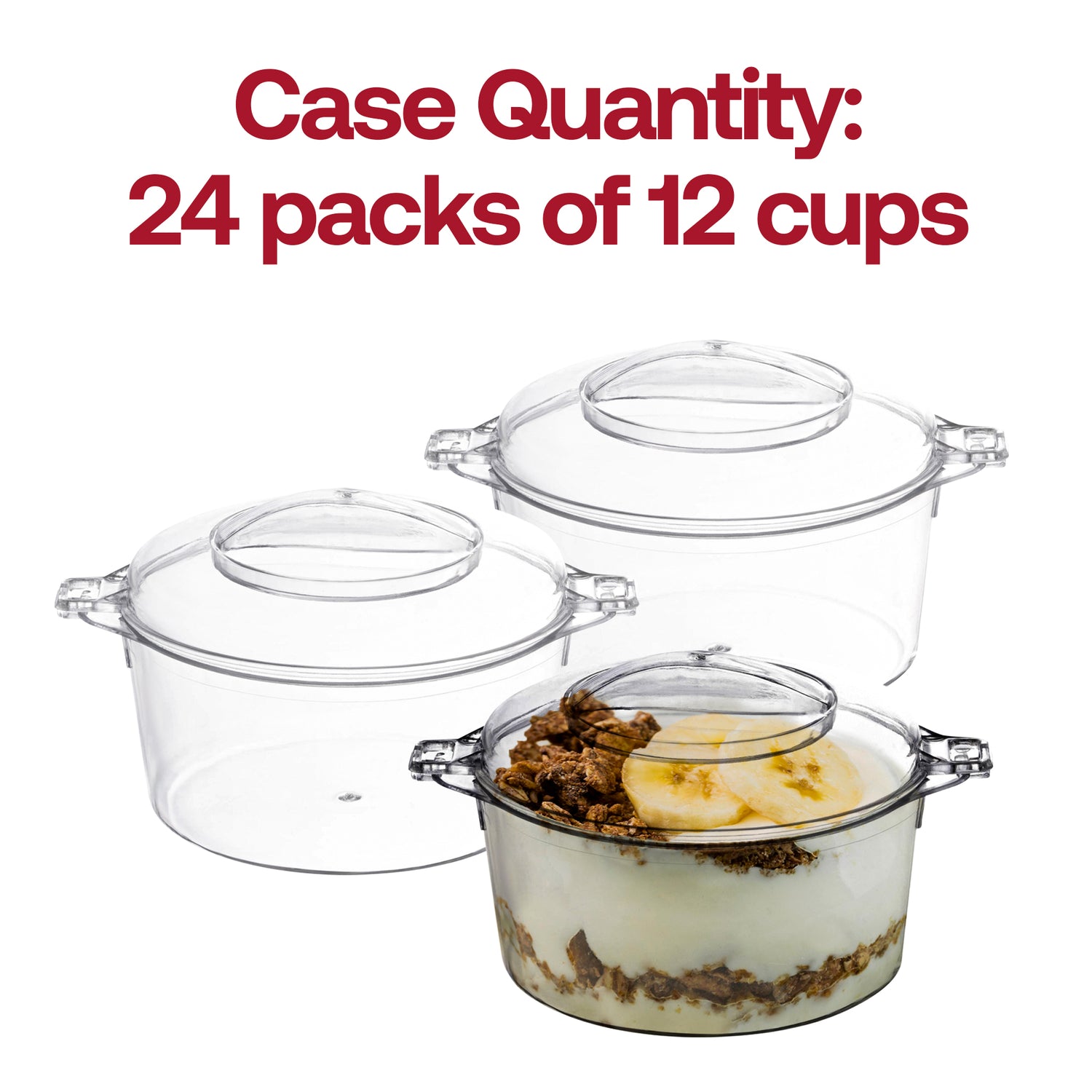 3.4 oz. Clear Round Disposable Plastic Mini Dessert Pots Quantity | The Kaya Collection