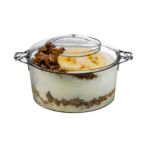 3.4 oz. Clear Round Disposable Plastic Mini Dessert Pots Secondary | The Kaya Collection