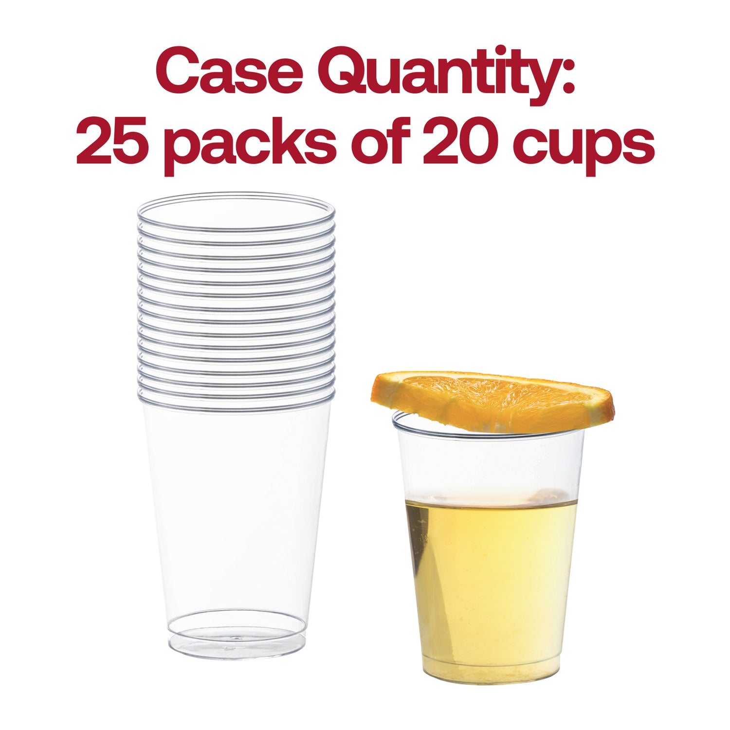 10 oz. Clear Round Plastic Cups Quantity | The Kaya Collection