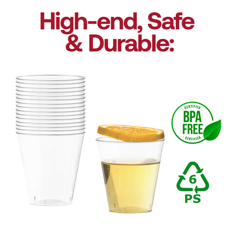 2 oz. Clear Round Plastic Disposable Shot Glasses BPA | The Kaya Collection