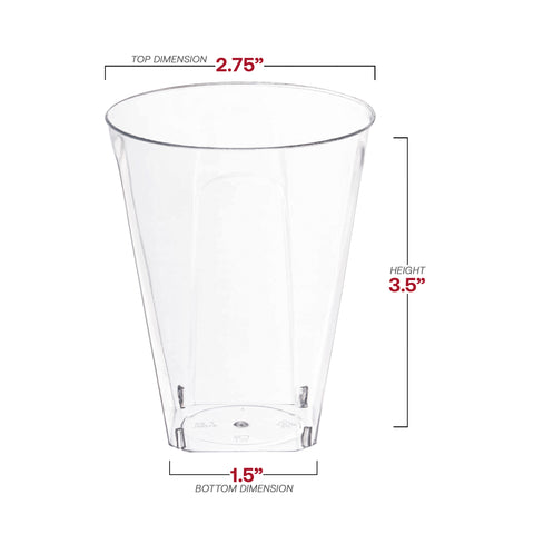 7 oz. Clear Square Bottom Disposable Plastic Cups Dimension | The Kaya Collection