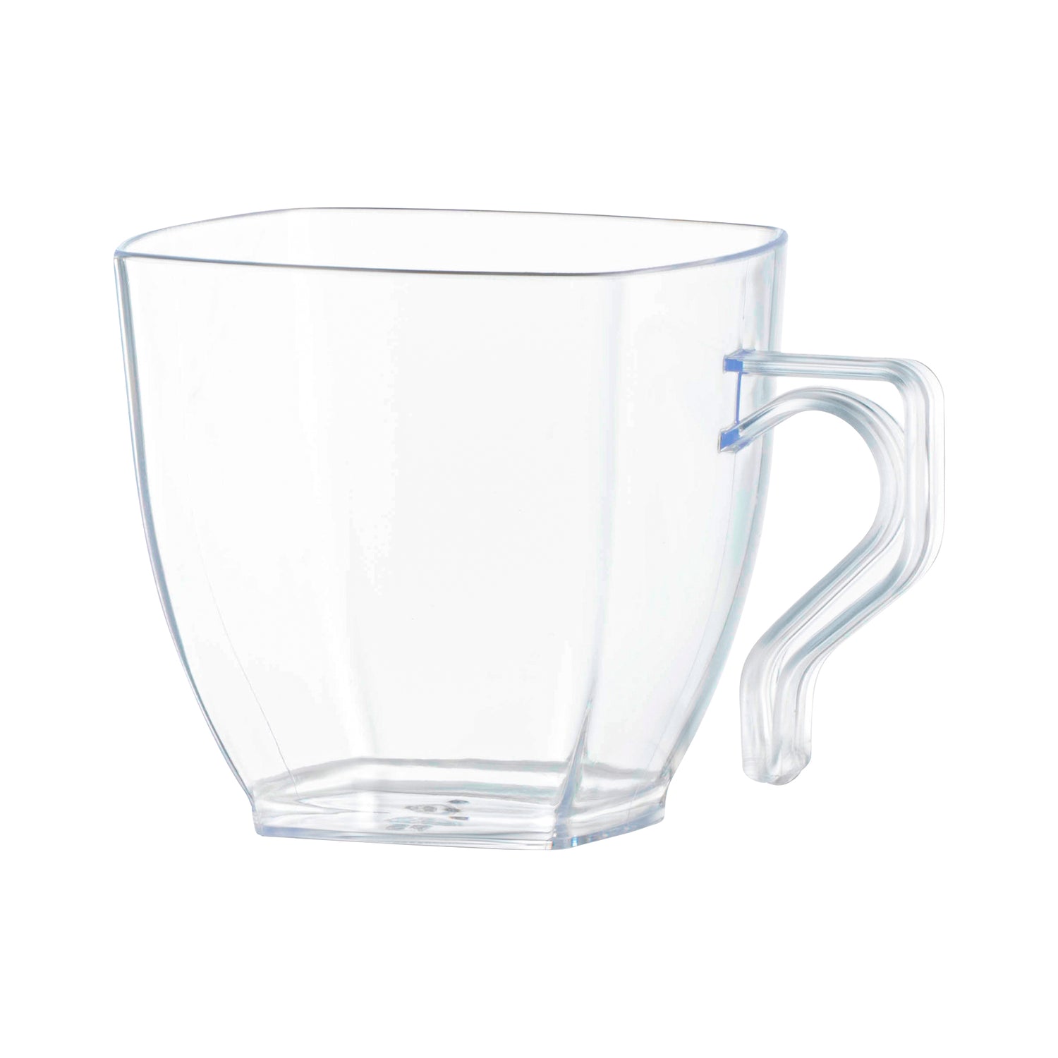 8 oz. Clear Square Plastic Coffee Mugs Main | The Kaya Collection