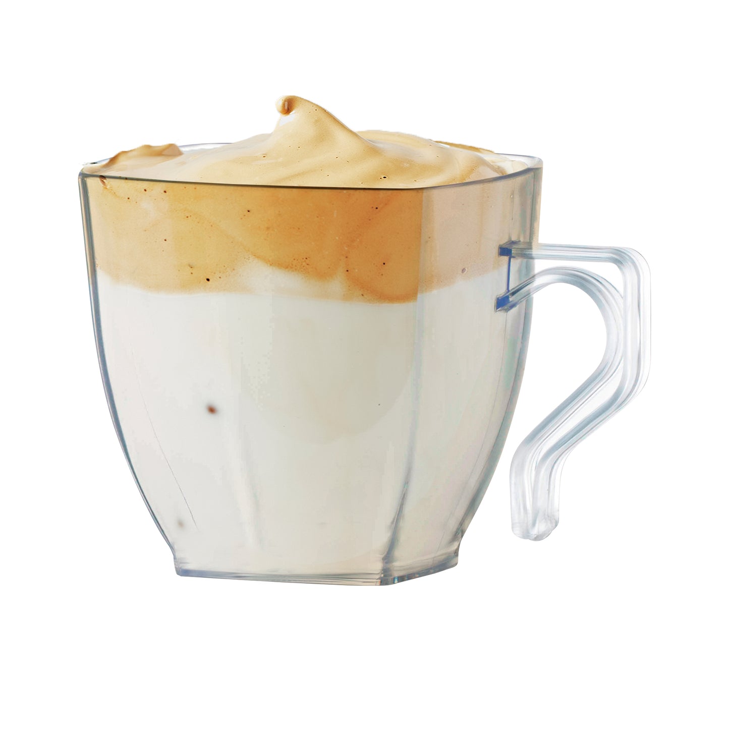 8 oz. Clear Square Plastic Coffee Mugs Secondary | The Kaya Collection