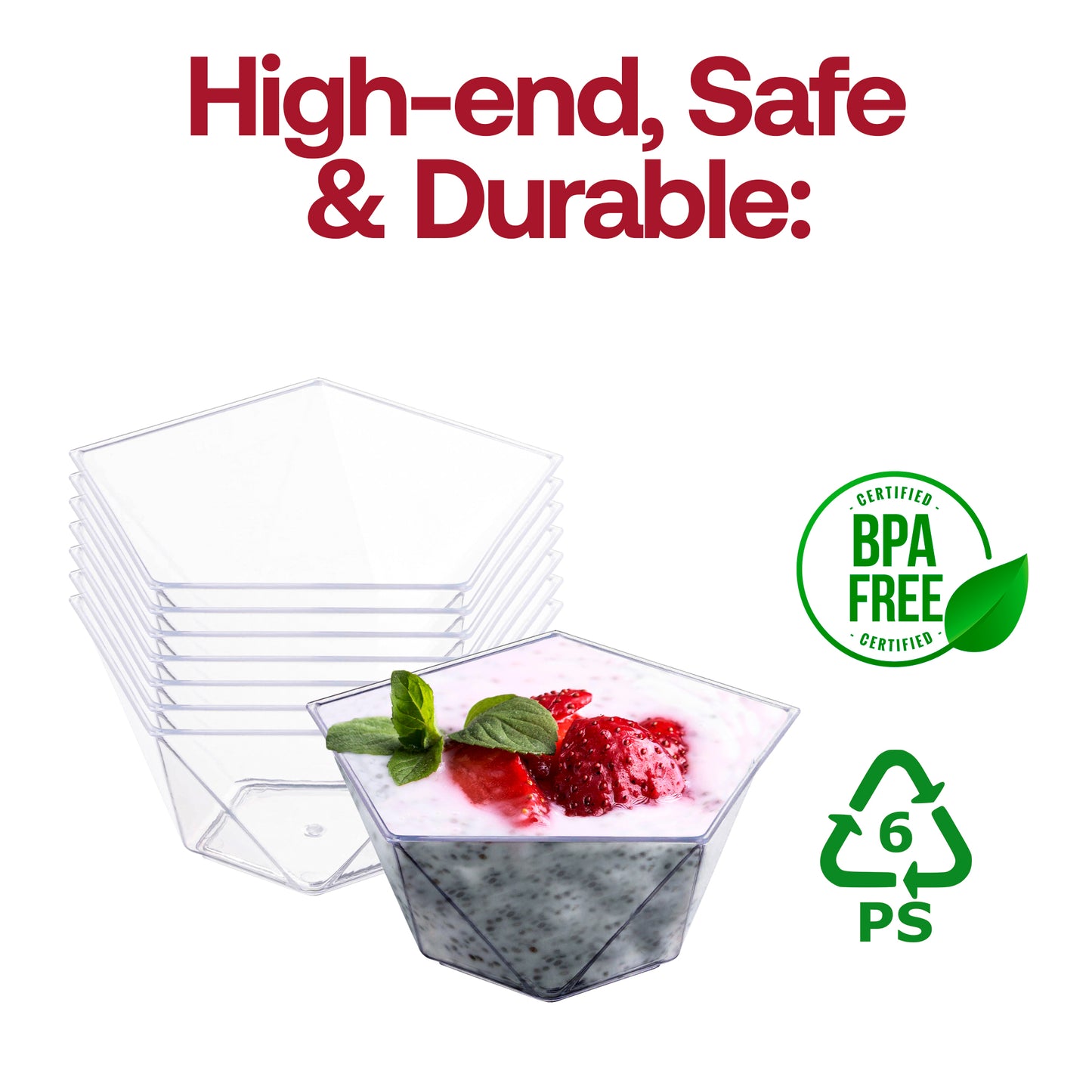 3.5 oz. Clear Star Pentagon Disposable Plastic Dessert Cups BPA | The Kaya Collection