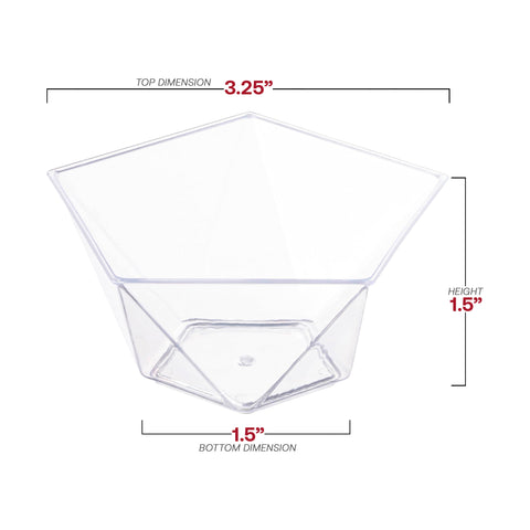 3.5 oz. Clear Star Pentagon Disposable Plastic Dessert Cups Dimension | The Kaya Collection