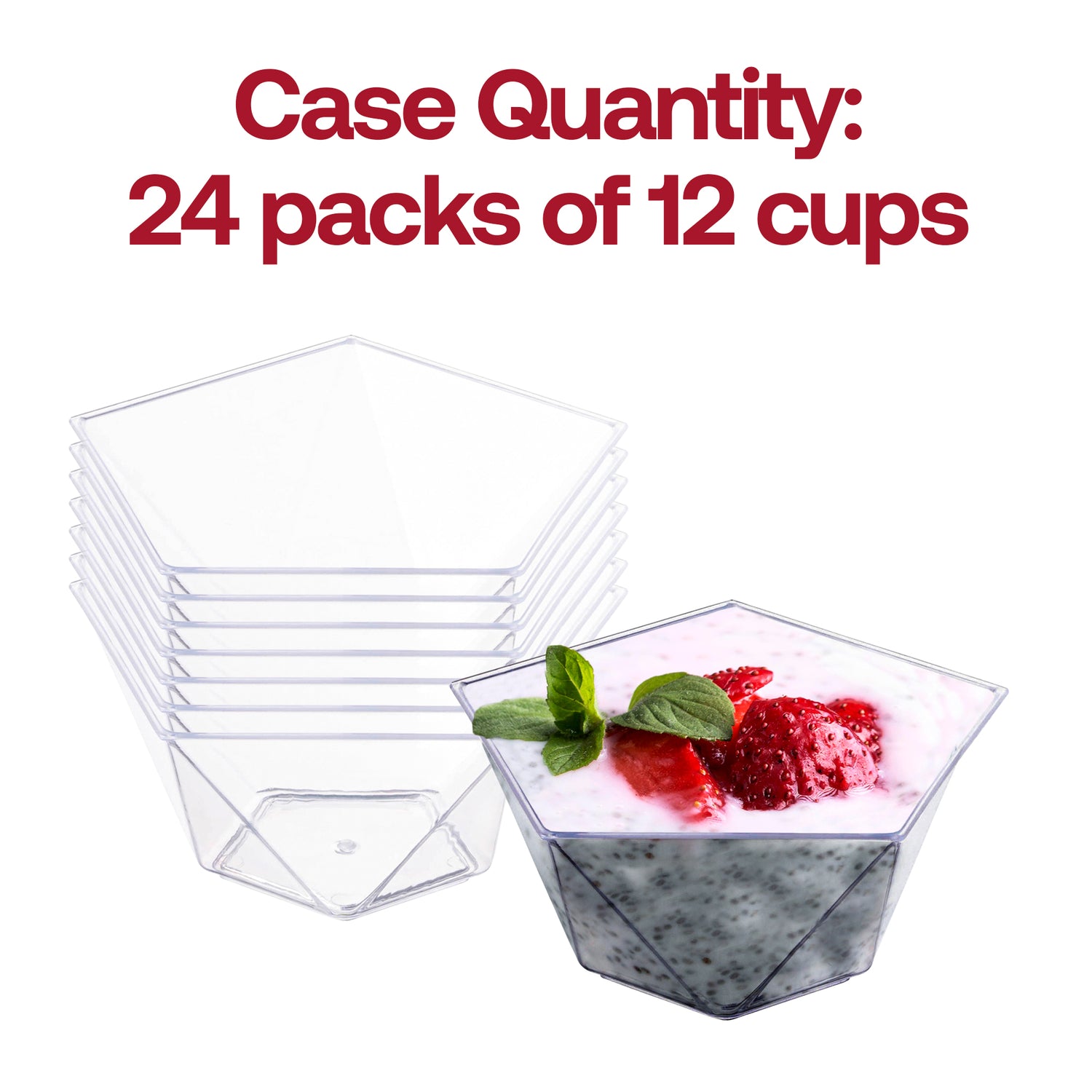 3.5 oz. Clear Star Pentagon Disposable Plastic Dessert Cups Quantity | The Kaya Collection