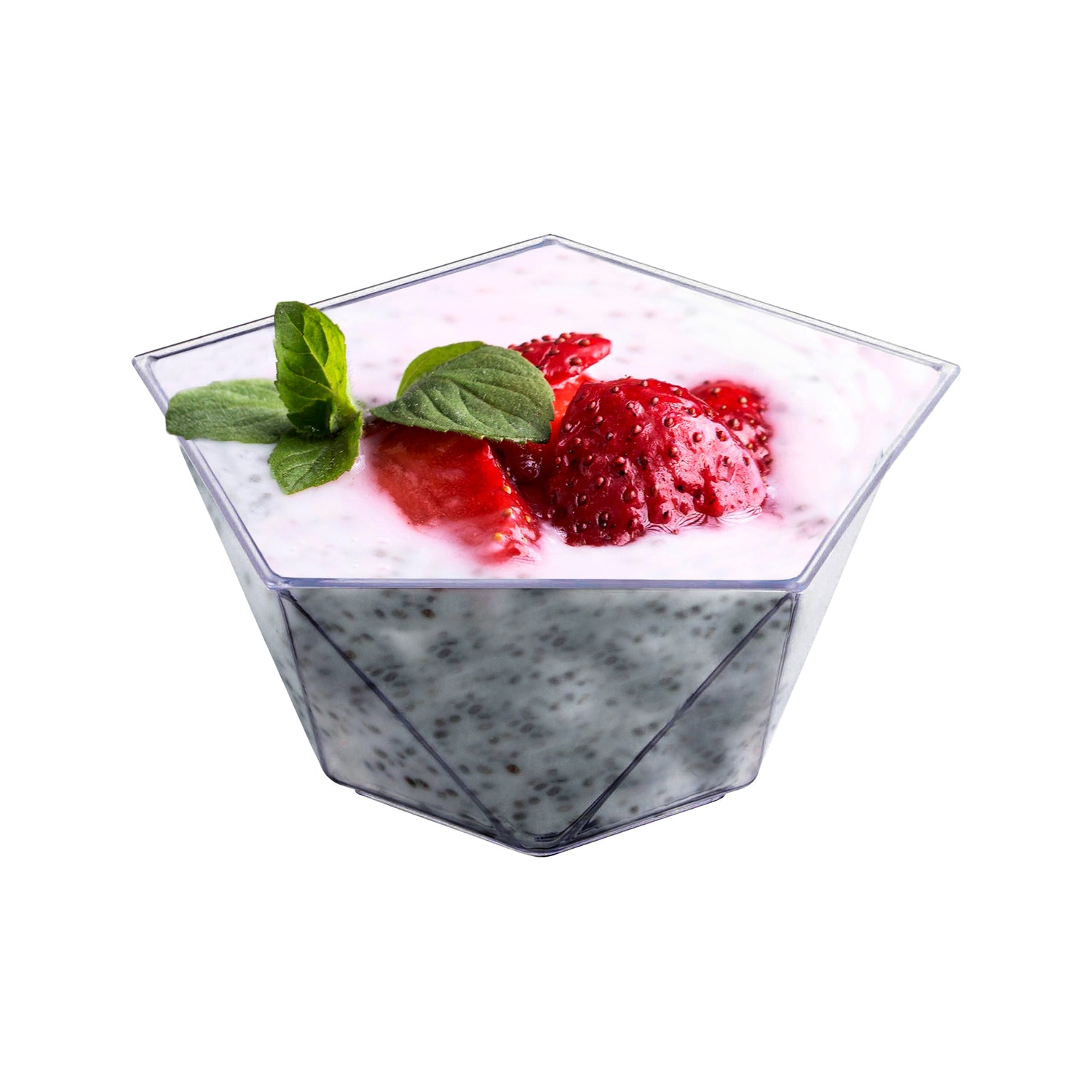 3.5 oz. Clear Star Pentagon Disposable Plastic Dessert Cups Secondary | The Kaya Collection