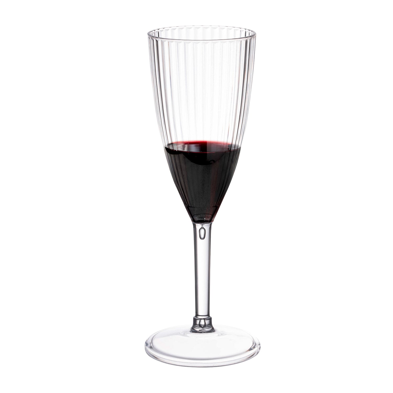 8 oz. Clear Stripe Round Disposable Plastic Champagne Flutes Secondary | The Kaya Collection