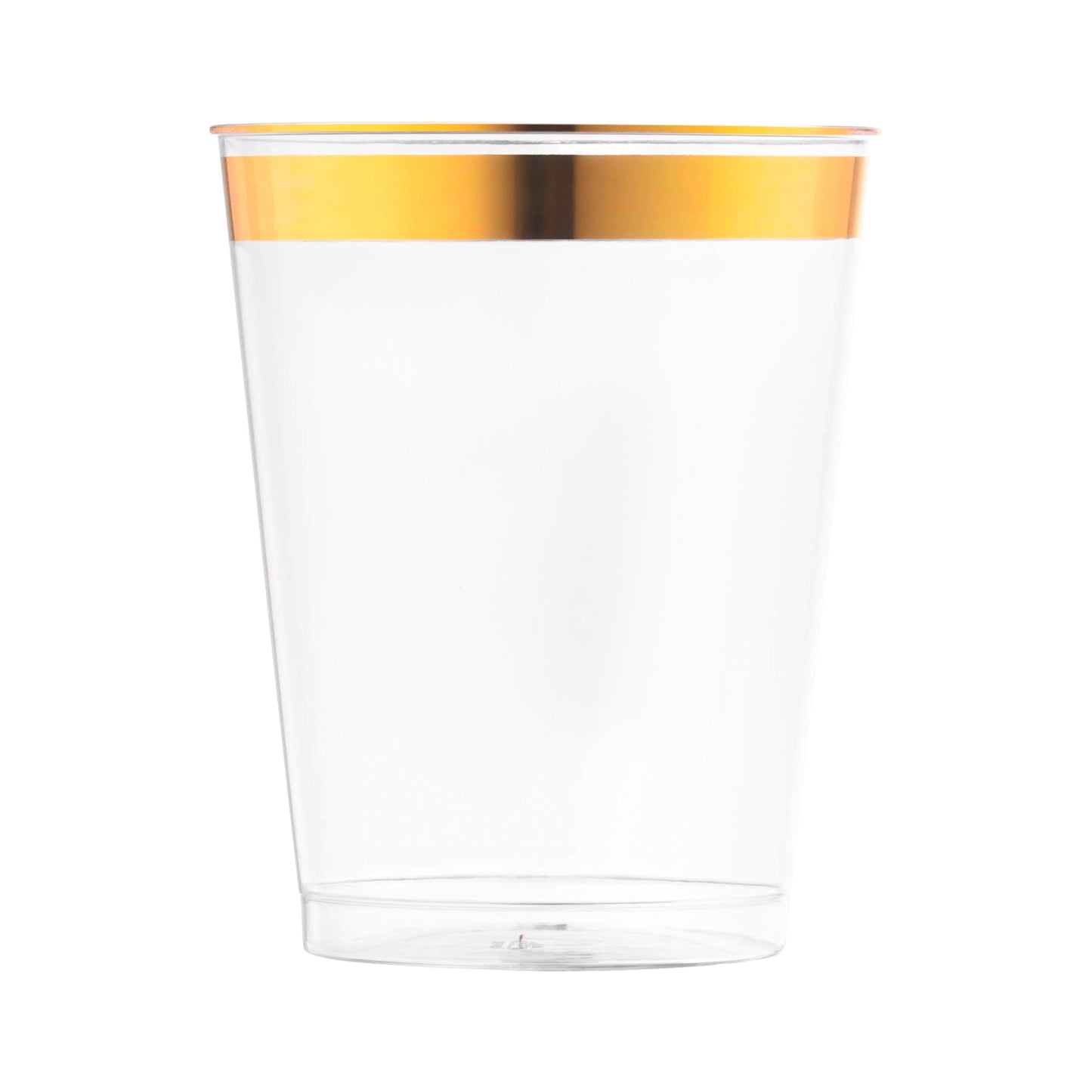 10 oz. Clear with Metallic Gold Rim Round Tumblers Main | The Kaya Collection