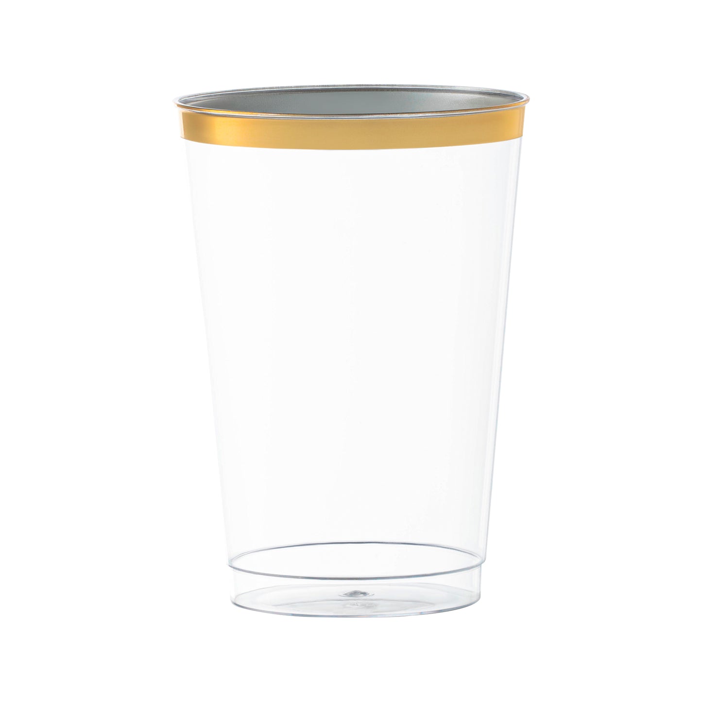 12 oz. Clear with Metallic Gold Rim Round Tumblers Main | The Kaya Collection