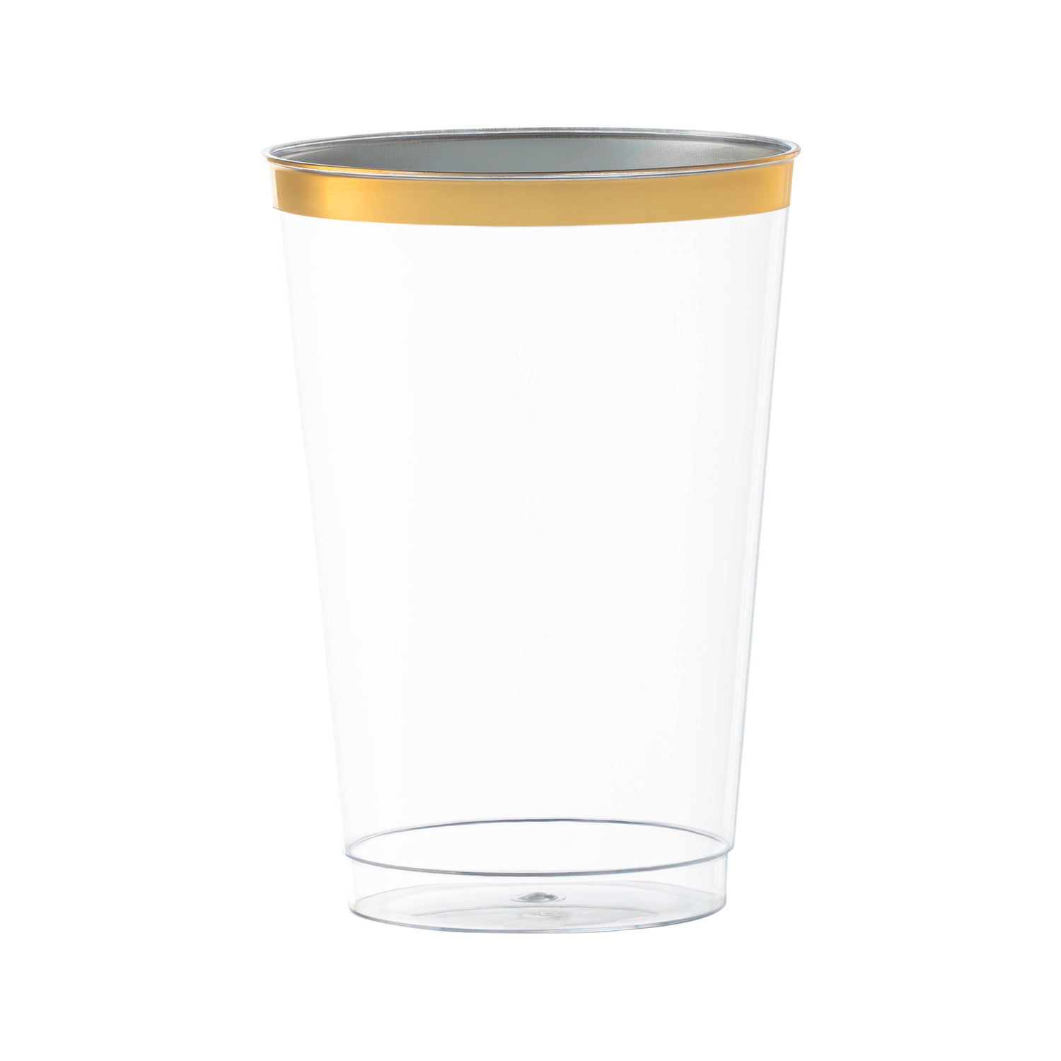12 oz. Clear with Metallic Gold Rim Round Tumblers Main | The Kaya Collection