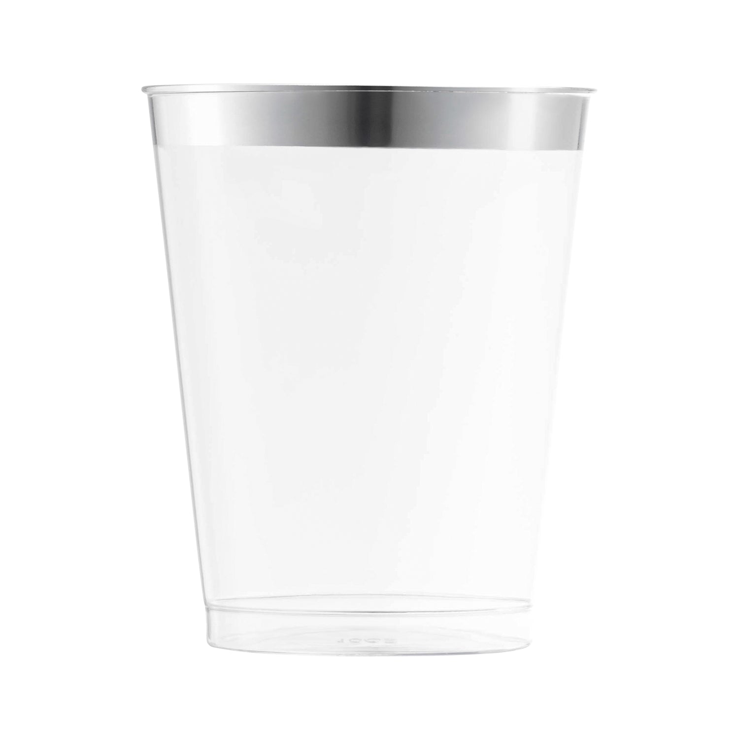 10 oz. Clear with Metallic Silver Rim Round Tumblers Main | The Kaya Collection