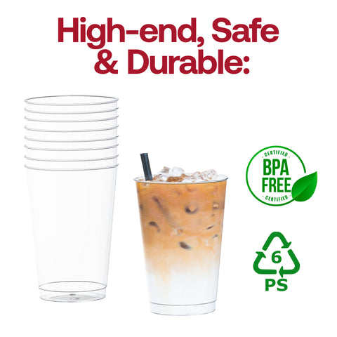 12 oz. Crystal Clear Plastic Disposable Party Cups BPA | The Kaya Collection
