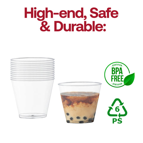 5 oz. Crystal Clear Plastic Disposable Party Cups BPA | The Kaya Collection