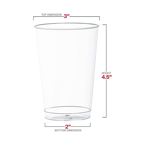 12 oz. Crystal Clear Plastic Disposable Party Cups Dimension | The Kaya Collection
