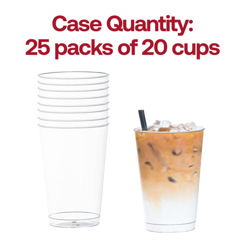 12 oz. Crystal Clear Plastic Disposable Party Cups Quantity | The Kaya Collection