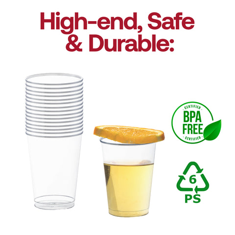7 oz. Crystal Clear Round Plastic Disposable Party Cups BPA | The Kaya Collection
