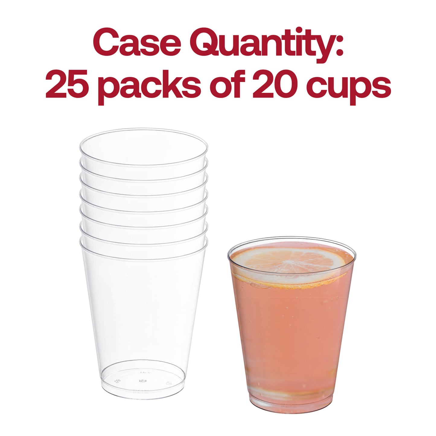 8 oz. Crystal Clear Round Plastic Disposable Party Cups Quantity | The Kaya Collection
