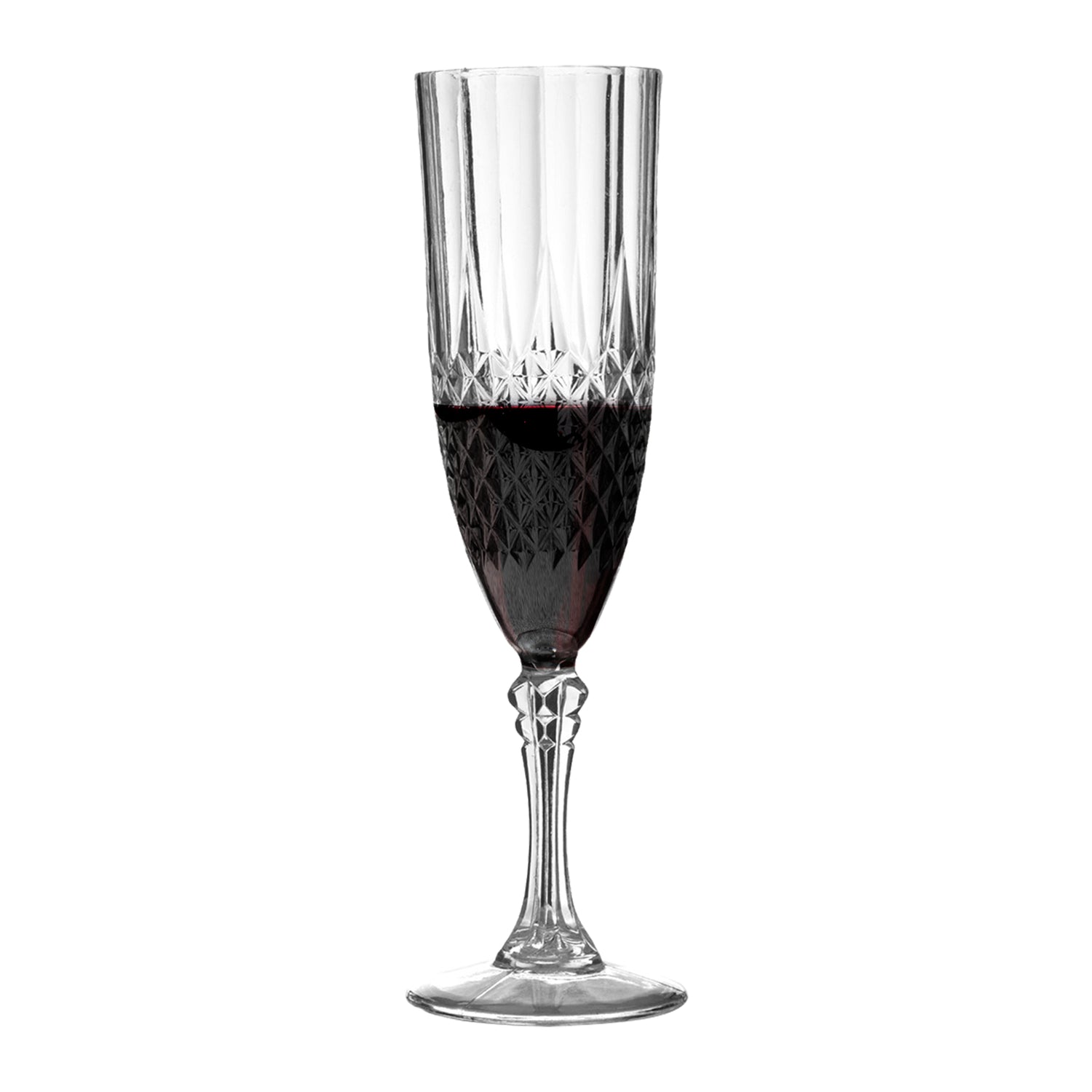 8 oz. Crystal Cut Plastic Champagne Flutes Secondary | The Kaya Collection