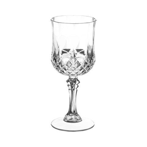 8 oz. Crystal Cut Plastic Wine Glasses Main | The Kaya Collection