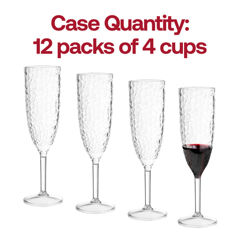 8 oz. Crystal Disposable Plastic Champagne Flutes Quantity | The Kaya Collection
