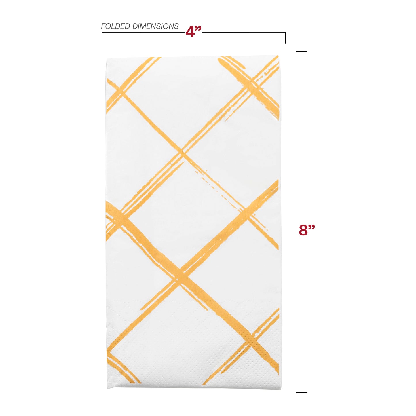 White with Gold Diamond Paper Dinner Napkins Dimension | The Kaya Collection