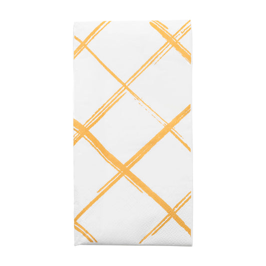 White with Gold Diamond Paper Dinner Napkins Main | The Kaya Collection