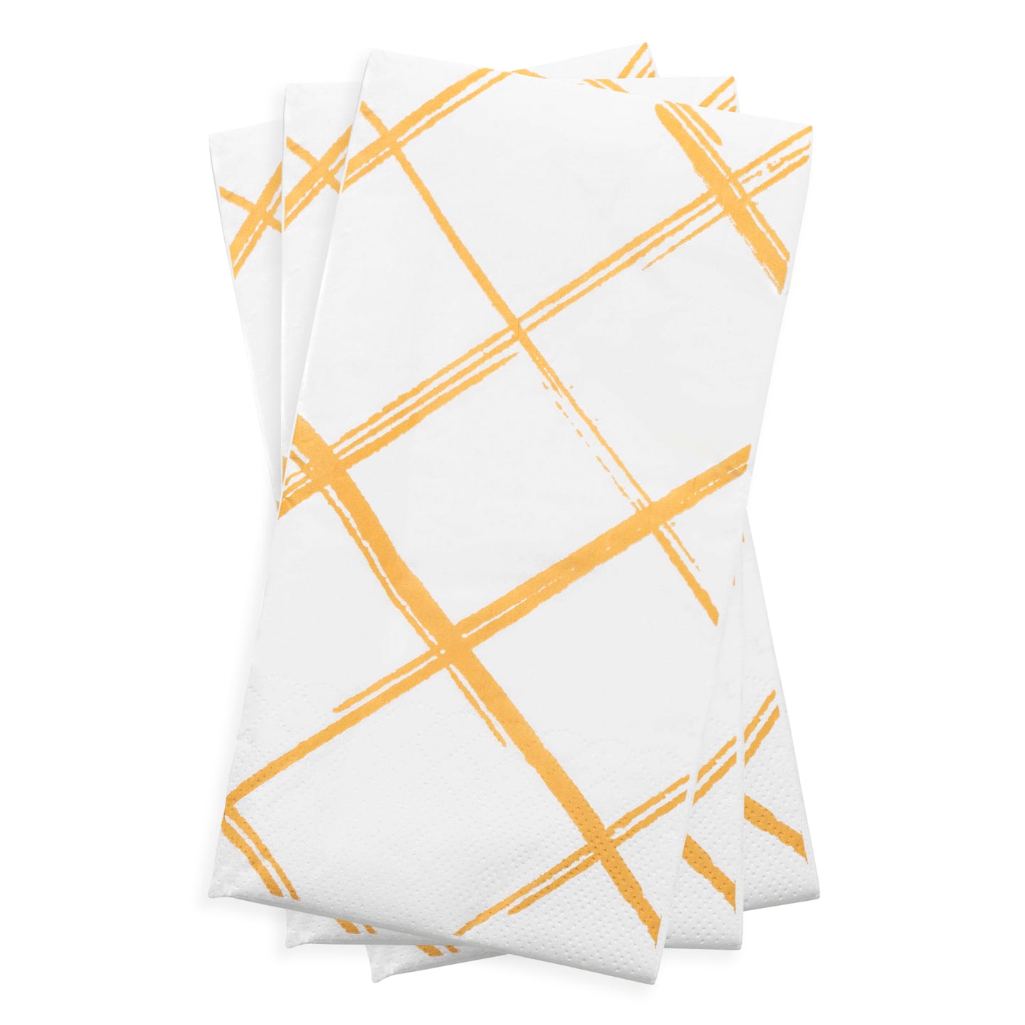 White with Gold Diamond Paper Dinner Napkins Secondary | The Kaya Collection