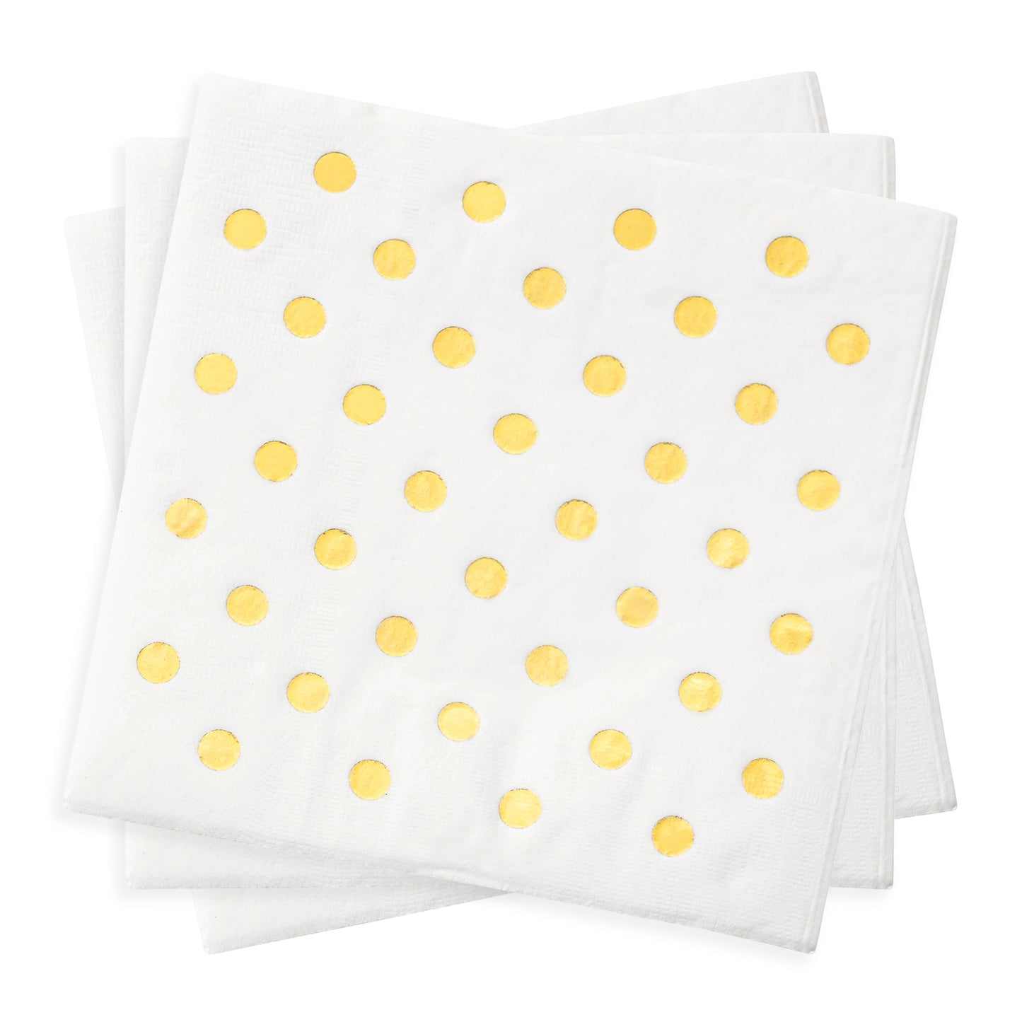 White with Gold Dots Paper Beverage/Cocktail Napkins Secondary | The Kaya Collection