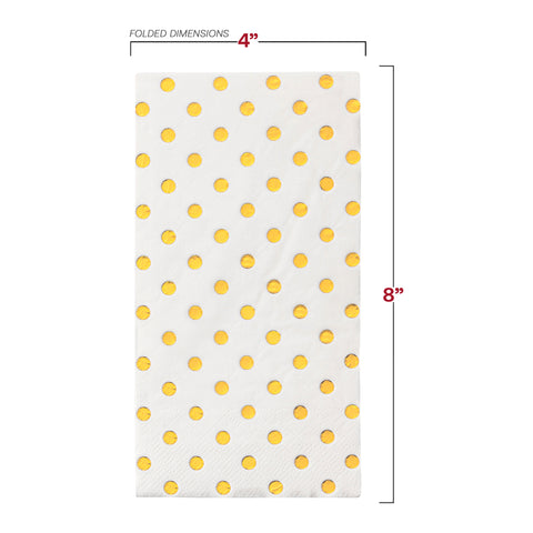 White with Gold Dots Paper Dinner Napkins Dimension | The Kaya Collection