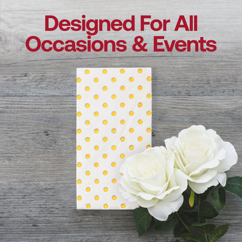 White with Gold Dots Paper Dinner Napkins Lifestyle | The Kaya Collection