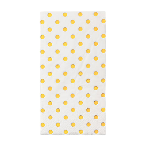 White with Gold Dots Paper Dinner Napkins Main | The Kaya Collection