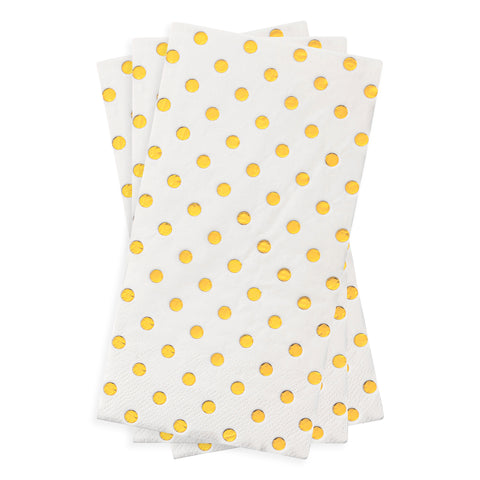 White with Gold Dots Paper Dinner Napkins Secondary | The Kaya Collection