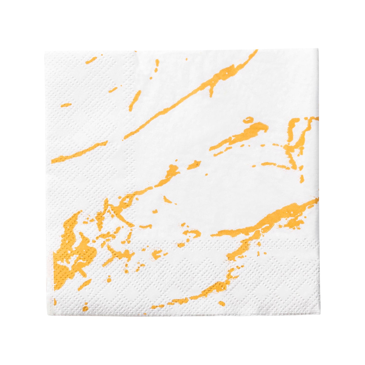 White with Gold Marble Paper Beverage/Cocktail Napkins Main | The Kaya Collection