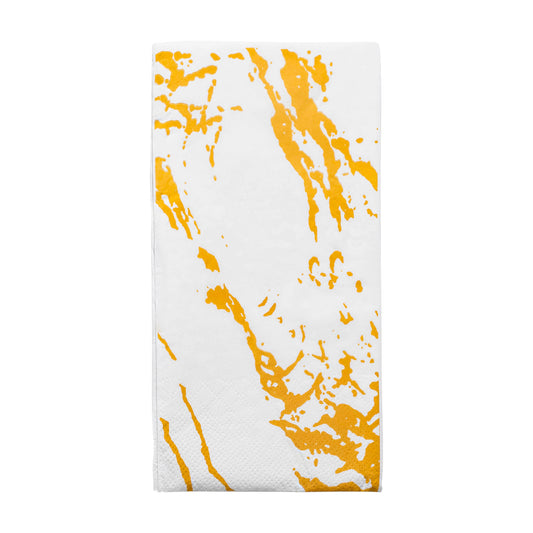 White with Gold Marble Paper Dinner Napkins Main | The Kaya Collection