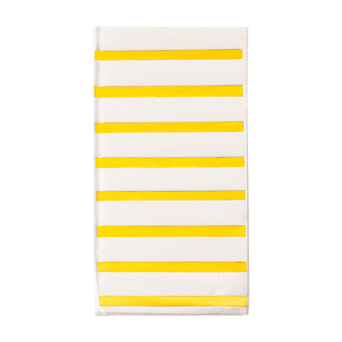 White with Gold Stripes Paper Dinner Napkins Main | The Kaya Collection