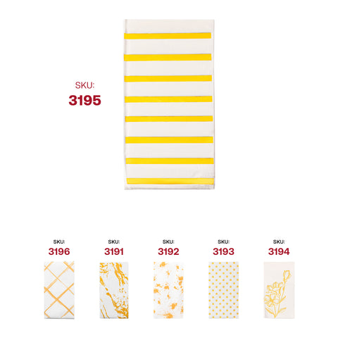 White with Gold Stripes Paper Dinner Napkins SKU | The Kaya Collection