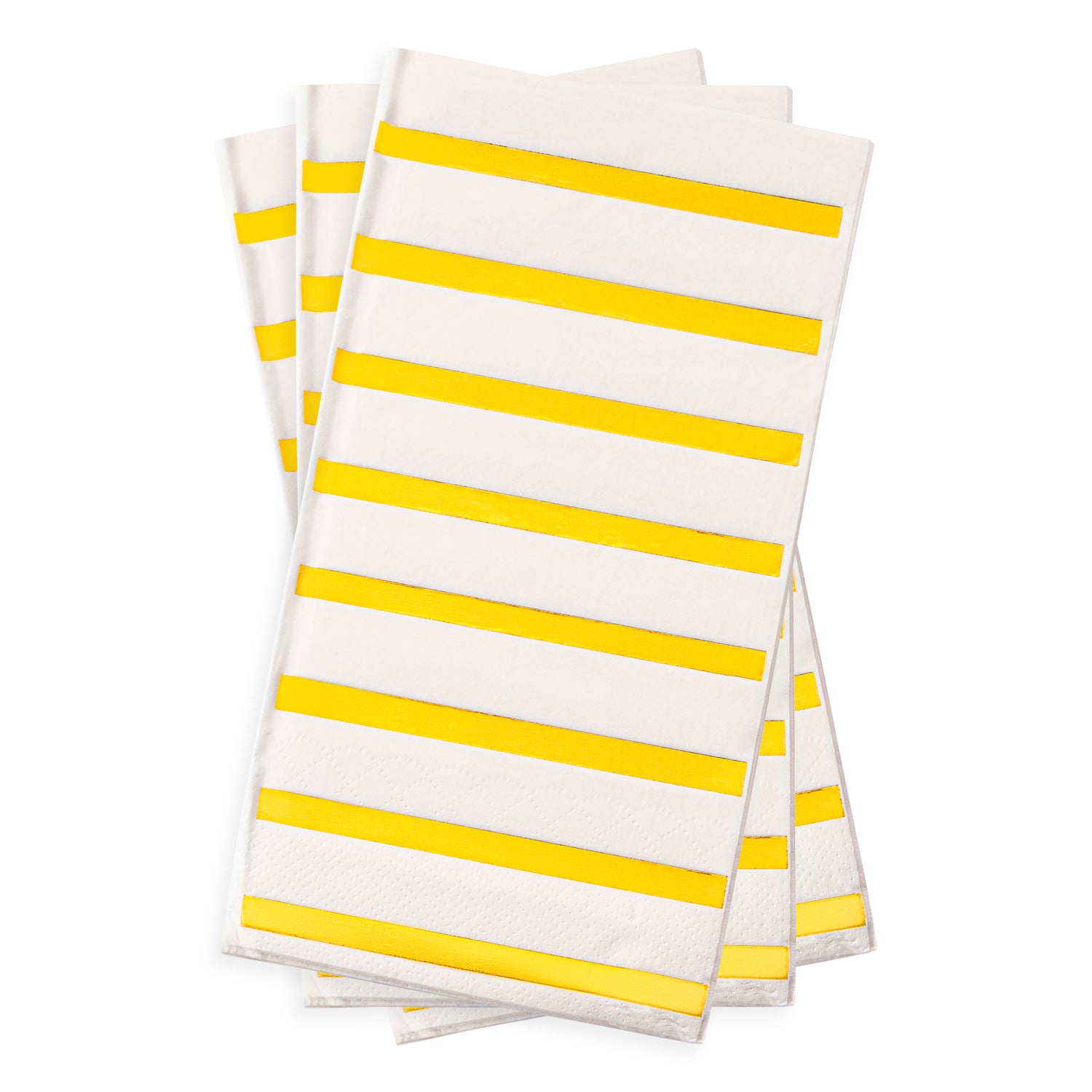 White with Gold Stripes Paper Dinner Napkins Secondary | The Kaya Collection