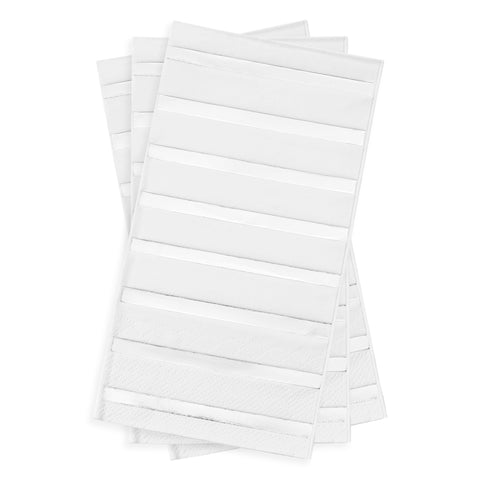 White with Silver Stripes Paper Dinner Napkins Secondary | The Kaya Collection