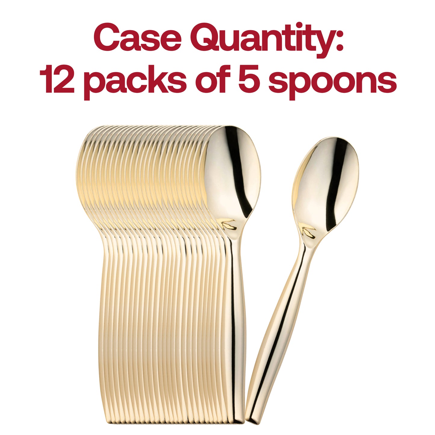 Gold Disposable Plastic Serving Spoons Quantity | The Kaya Collection