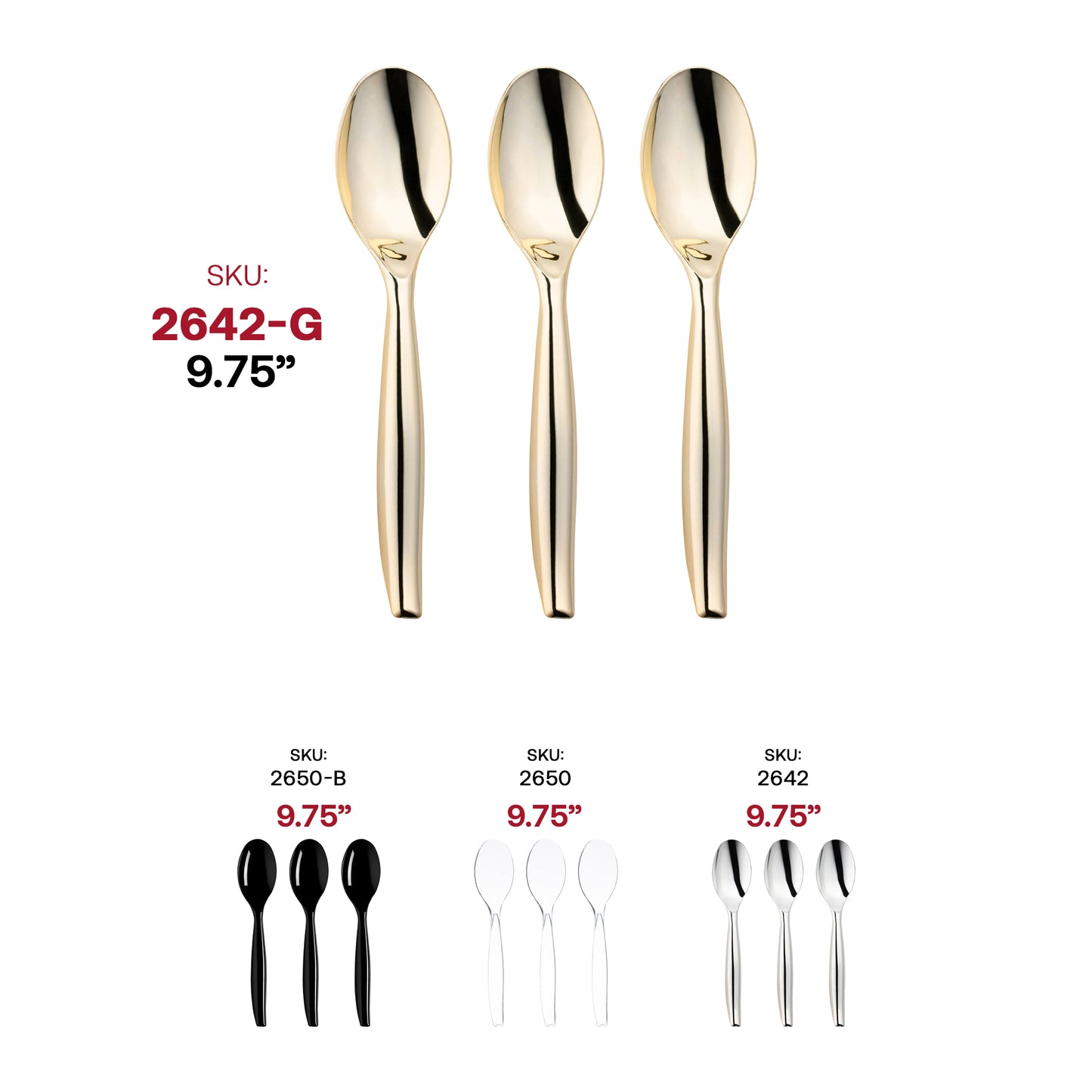 Gold Disposable Plastic Serving Spoons SKU | The Kaya Collection