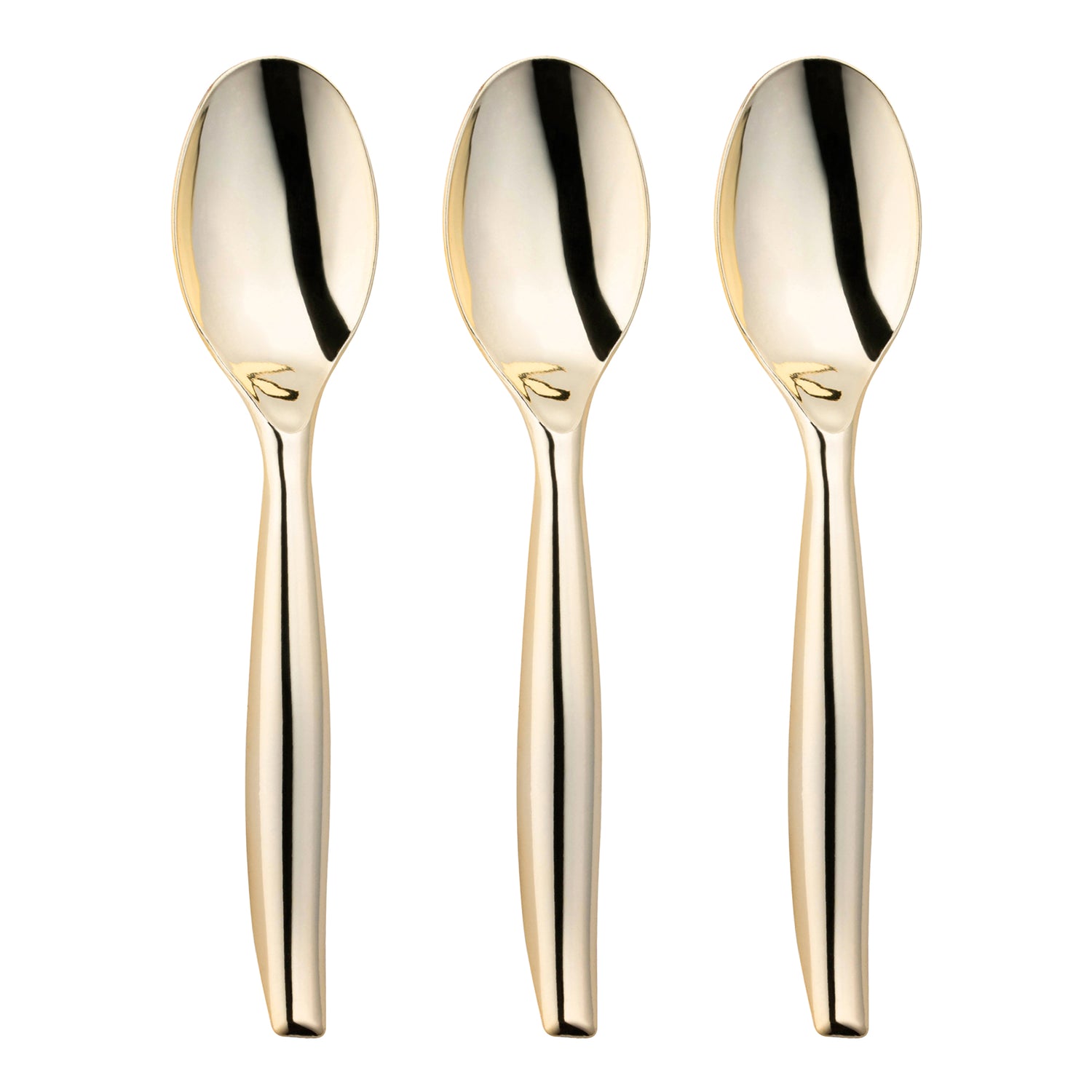 Gold Disposable Plastic Serving Spoons Secondary | The Kaya Collection